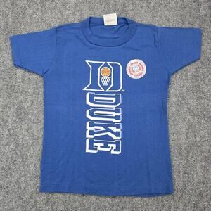 Vintage Duke Blue Devils Shirt Youth 6X 7 Blue NCAA Basketball USA 80s Deadstock